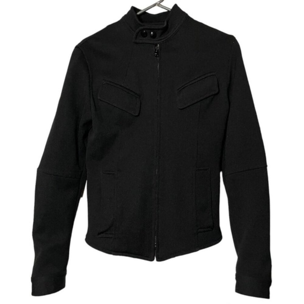 DSQUARED2 Black Biker Full Zip Jacket size EU 46